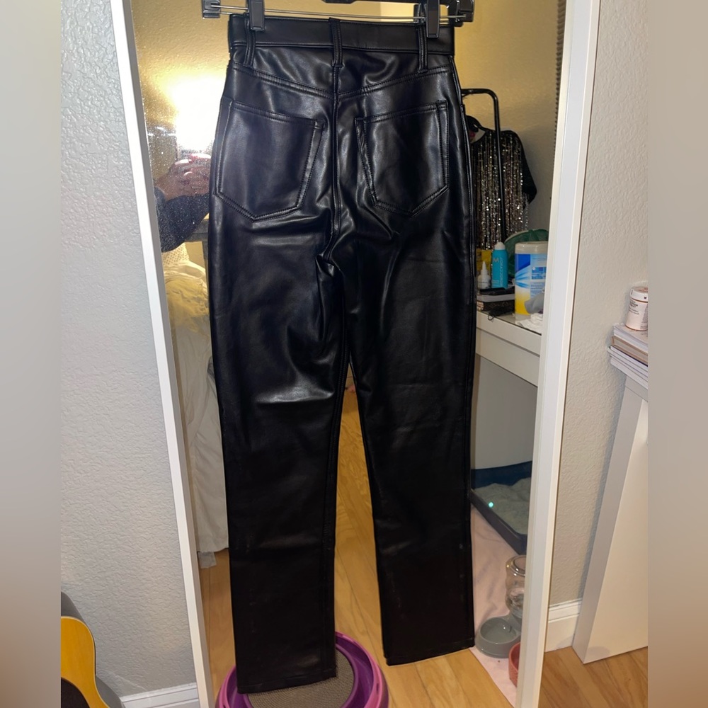 abercrombie & fitch vegan leather 90s Straight Pant - Picture 3 of 4